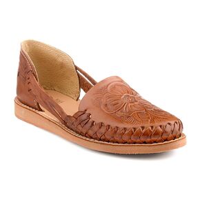 Mexican Handmade Genuine Leather Sandals with Floral Design for Women - Model 057 in Saudi Arabia