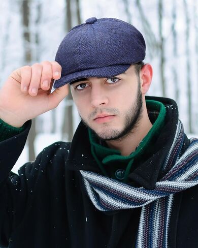 Suhine 6 Pcs Newsboy Hats for Men Classic 8 Panel Wool Blend Beret Flat Cap Tweed Hat Adjustable Band 22-24 inch Multicolored in Saudi Arabia