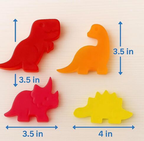 Kids Soap Bar (Set of 4) - Unique Natural Dinosaur Shaped Soaps for Children - Bonus Dino Tattoos, Gentle Bath Soap for Sensitive Skin - Fun Gift for Kids - Birthday, Bath Time - Handmade in USA in Saudi Arabia