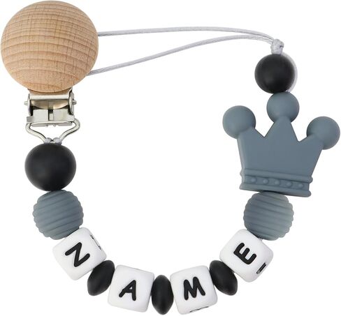 اسم مخصصات مقطع مقاطع Pacifier Clips ، اسم الطفل المخصص للأطفال ملحقات الأطفال حديثي الولادة استحمام الطفل بوي فتاة مصاصة (وردي الماوس) in Kuwait
