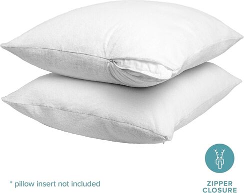 Bare Home Premium Pillow Protectors - Standard Size (2 Pack) - Premium 100% Waterproof & Breathable - Cooling - Vinyl Free Hypoallergenic - 10 Year Warranty (Standard Size, Pack of 2) in Saudi Arabia