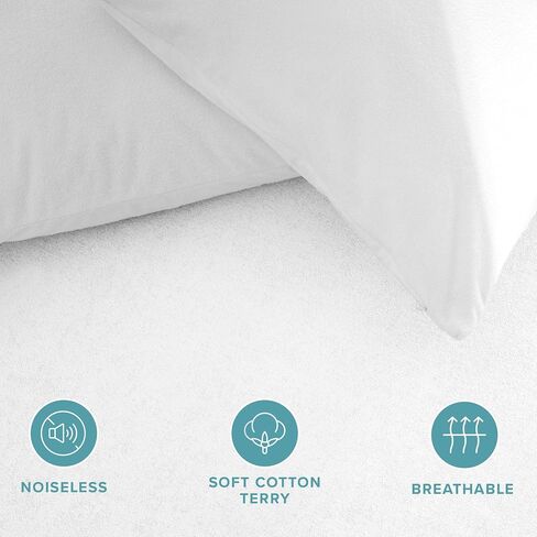 Bare Home Premium Pillow Protectors - Standard Size (2 Pack) - Premium 100% Waterproof & Breathable - Cooling - Vinyl Free Hypoallergenic - 10 Year Warranty (Standard Size, Pack of 2) in Saudi Arabia
