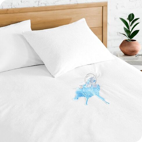 حماة وسادة Bare Home Premium - الحجم القياسي (2 حزمة) - قسط 100 ٪ مقاوم للماء وتنفس - التبريد - خالية من الفينيل - ضمان 10 سنوات (الحجم القياسي ، حزمة 2) in Kuwait