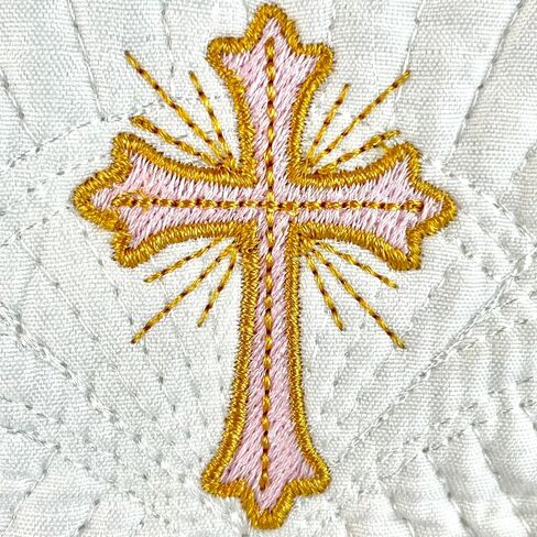 Personalized Wedding Heirloom Quilt Blankets - Custom embroidered name(s), date & cross. 5 Border color options. Wedding, engagement, baptism, or shower gift. in Saudi Arabia