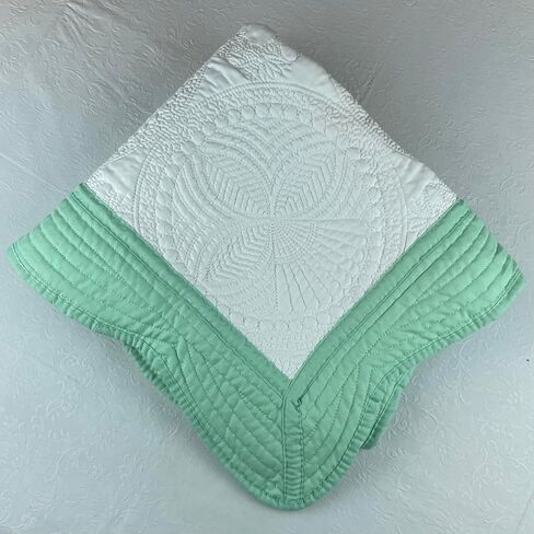 Personalized Wedding Heirloom Quilt Blankets - Custom embroidered name(s), date & cross. 5 Border color options. Wedding, engagement, baptism, or shower gift. in Saudi Arabia