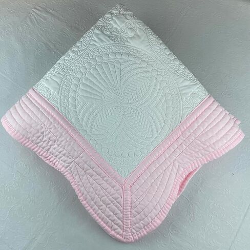 Personalized Wedding Heirloom Quilt Blankets - Custom embroidered name(s), date & cross. 5 Border color options. Wedding, engagement, baptism, or shower gift. in Saudi Arabia