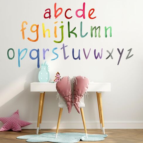 شارات الجدار الأبجدية - ملصقات جدار ABC التعليمية ، مجموعة من 26 شارات الأبجدية للجدران ، رسائل فينيل لتعلم الأطفال ، قشر سهلة وعصا ، جدار الحضانة المثالي in Kuwait