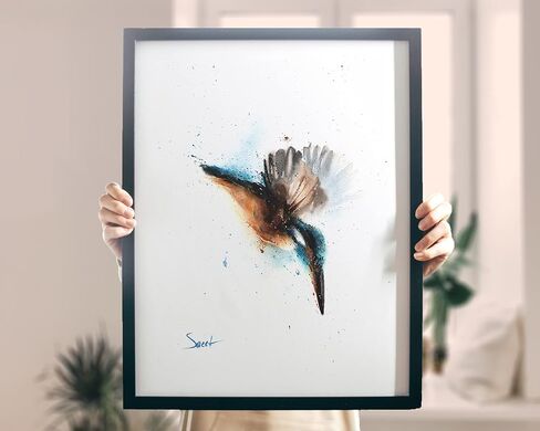 فن الجدار Kingfisher بواسطة إريك سويت | اللوحة Kingfisher ، ألوان مائية Kingfisher ، هدايا الطيور | طباعة الفن من Kingfisher in Saudi Arabia