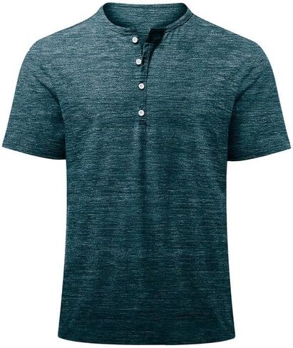 JMIERR Men's Muscle Slim Cotton T Shirt V-Neck Henley Shirt Gym Workout Athletic Tee Shirts in Kuwait