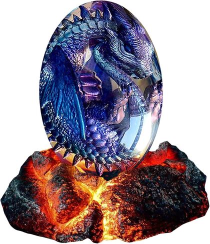 ACOCOFE Dragon Egg,Lava Dragon Eggs with Base Ornaments,Handmade Sculpture Resin Crystal Dragon Souvenir,Dragon Ornaments Gift for Christmas,Birthdays,Graduation (Purple with Base) in Kuwait