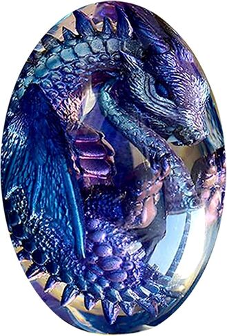ACOCOFE Dragon Egg,Lava Dragon Eggs with Base Ornaments,Handmade Sculpture Resin Crystal Dragon Souvenir,Dragon Ornaments Gift for Christmas,Birthdays,Graduation (Purple with Base) in Kuwait