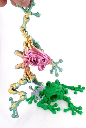 الضفدع المفصلي ثلاثي الأبعاد المطبوع ، Flexi Factory Heledon Frog ، زخرفة مصاحبة لسطح المكتب الفريد - 3 بوصات من الرأس إلى الذيل in Kuwait