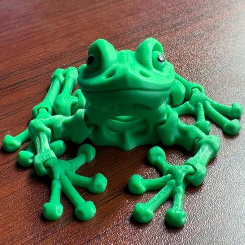 الضفدع المفصلي ثلاثي الأبعاد المطبوع ، Flexi Factory Heledon Frog ، زخرفة مصاحبة لسطح المكتب الفريد - 3 بوصات من الرأس إلى الذيل in Kuwait