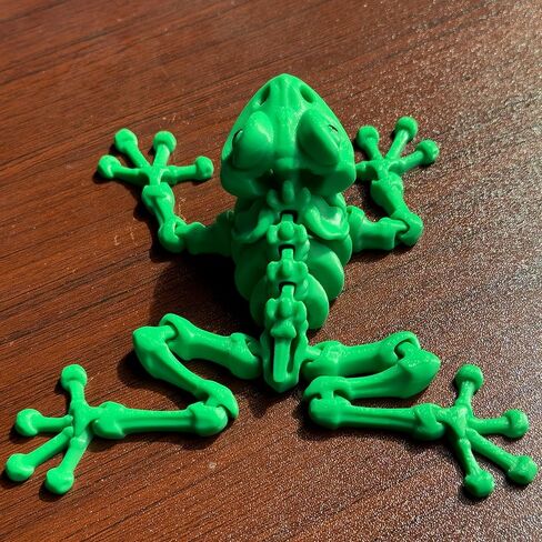 الضفدع المفصلي ثلاثي الأبعاد المطبوع ، Flexi Factory Heledon Frog ، زخرفة مصاحبة لسطح المكتب الفريد - 3 بوصات من الرأس إلى الذيل in Kuwait