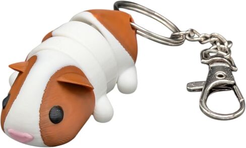 لعبة Mini Mini Guinea Pig Toy و Backpack Carm - 3D Print - هدية رائعة لمحبي الخنازير في غينيا والعودة إلى المدرسة (Brown+White) in Saudi Arabia