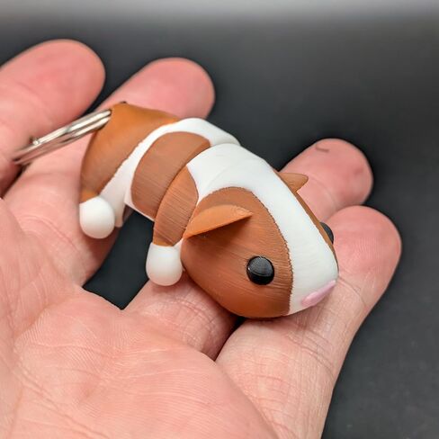 لعبة Mini Mini Guinea Pig Toy و Backpack Carm - 3D Print - هدية رائعة لمحبي الخنازير في غينيا والعودة إلى المدرسة (Brown+White) in Saudi Arabia