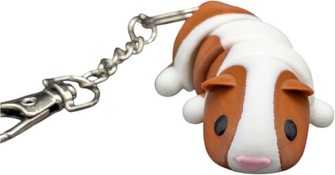 لعبة Mini Mini Guinea Pig Toy و Backpack Carm - 3D Print - هدية رائعة لمحبي الخنازير في غينيا والعودة إلى المدرسة (Brown+White) in Saudi Arabia