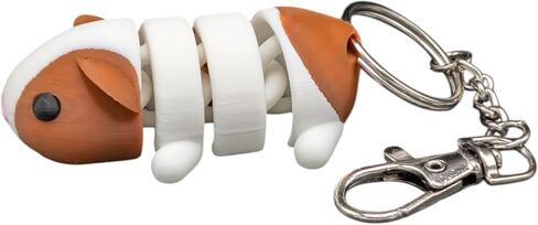لعبة Mini Mini Guinea Pig Toy و Backpack Carm - 3D Print - هدية رائعة لمحبي الخنازير في غينيا والعودة إلى المدرسة (Brown+White) in Saudi Arabia
