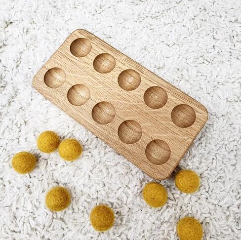 Montessori Wooden 10 Ten Frame Ten Oak Poard Math-side Math Gift for Kids Counting Early Learning Toddler Activity Board (10 Frame) in Saudi Arabia