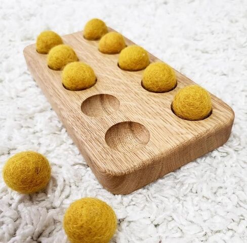 Montessori Wooden 10 Ten Frame Ten Oak Poard Math-side Math Gift for Kids Counting Early Learning Toddler Activity Board (10 Frame) in Saudi Arabia