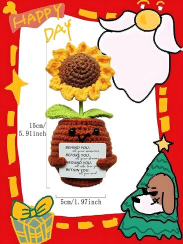 Inspirational Sunflower Doll Crochet - Behind You All Your Memories - Appreciation Gifts，Classmate, Teacher, Children, Birthday,Graduation Gifts, Going Away Gifts (Behind You) in Saudi Arabia
