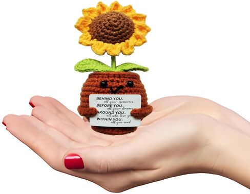 Inspirational Sunflower Doll Crochet - Behind You All Your Memories - Appreciation Gifts，Classmate, Teacher, Children, Birthday,Graduation Gifts, Going Away Gifts (Behind You) in Saudi Arabia