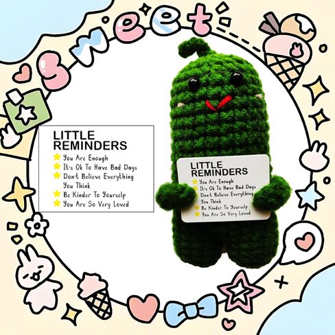 Funny Pickle Crochet Gifts, Emotional Pickle with Inspirational Card- Behind You All Your Memories, Friend Birthday Valentines Christmas Graduation Gifts for Women Wife Girlfriend Sister in Saudi Arabia