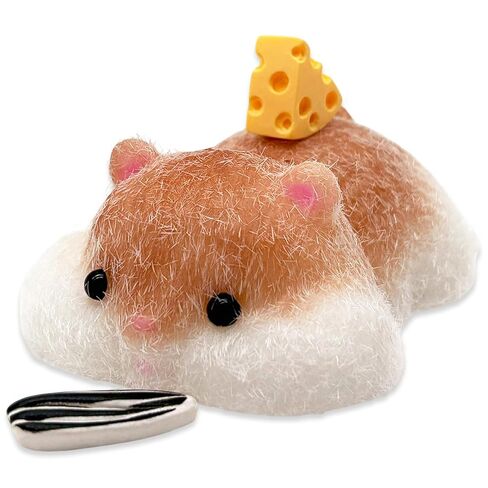 Handmade Lying Hamster Taba Squishy Toy - Cute Realistic Silicone Animal Fidget Sensory Toy, Ultra-Soft Stress Relief Squeeze Toy for Relaxation Gift (Brown-prime) in Kuwait