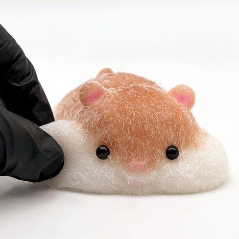 Handmade Lying Hamster Taba Squishy Toy - Cute Realistic Silicone Animal Fidget Sensory Toy, Ultra-Soft Stress Relief Squeeze Toy for Relaxation Gift (Brown-prime) in Kuwait