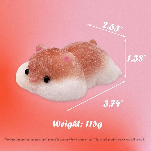 Handmade Lying Hamster Taba Squishy Toy - Cute Realistic Silicone Animal Fidget Sensory Toy, Ultra-Soft Stress Relief Squeeze Toy for Relaxation Gift (Brown-prime) in Kuwait