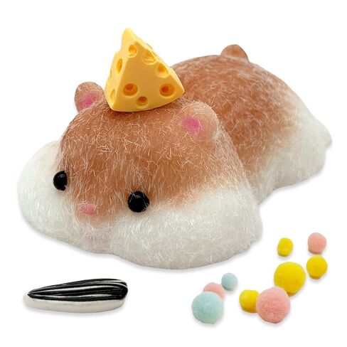 Handmade Lying Hamster Taba Squishy Toy - Cute Realistic Silicone Animal Fidget Sensory Toy, Ultra-Soft Stress Relief Squeeze Toy for Relaxation Gift (Brown-prime) in Kuwait