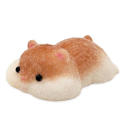 Handmade Lying Hamster Taba Squishy Toy - Cute Realistic Silicone Animal Fidget Sensory Toy, Ultra-Soft Stress Relief Squeeze Toy for Relaxation Gift (Brown-prime) in Kuwait