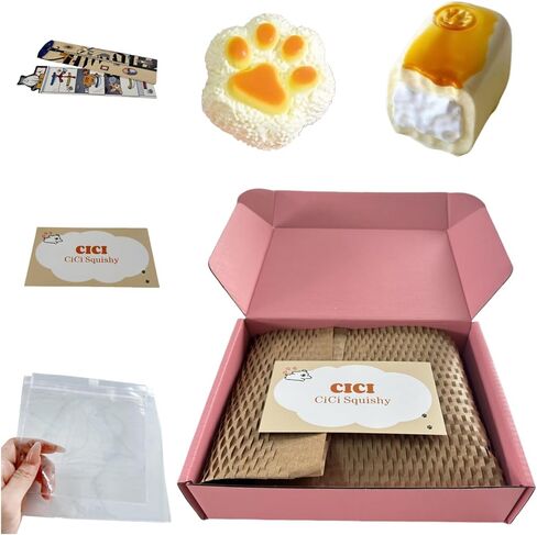 Taba Squishy Mystery Box, 2 Pack Cute Squishies Random, Bread or Cartoon Animal Style Squeeze Toy, Sensory Relief Gifts for Teens & Adults (Small 2 packs, 100g-140g total) in Saudi Arabia