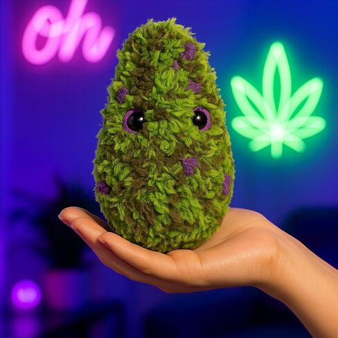 Nouglas Plush Buddy— Handmade Crochet Weed Plush - Cozy Weed Pillow for Stoner Decor, Weed Decor, Hippie Decor - Weed Plushie Nouglas for Chill Vibes, Emotional Support Bud in Saudi Arabia