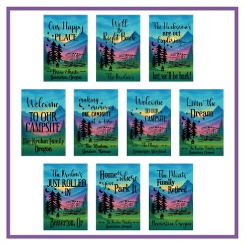 Campsite Decoration, Camper Garden Flag, Personalized Camper Sign, Gift for camper, Custom outdoor camping decor, unique yard decor for RV travel trailer, Motorhome, tent, van life (RV) in Kuwait