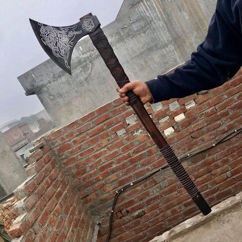[MDM King Tools] مصنوعة يدويًا 38 "فأس الفايكنج فأس الفأس الحقيقي Berserker AX ، فأس نورس كبير ، فأس ثقيل فوسك فايك فأس فأس أفضل هدية لحبك in Kuwait