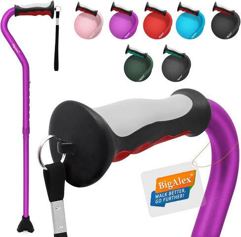 Bigalex خفيفة الوزن المشي ، مقبض إزاحة ناعمة لكبار السن ، عصا محمولة قابلة للتعديل للنساء والرجال ، مساعدة التنقل للبالغين المسنين ، يوفر قصب طي الاستقرار والتوازن in Kuwait