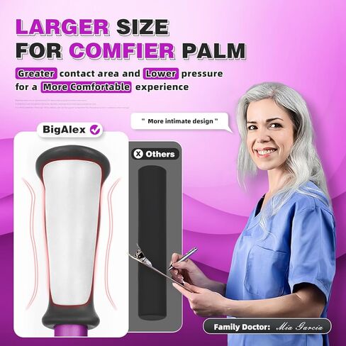 Bigalex خفيفة الوزن المشي ، مقبض إزاحة ناعمة لكبار السن ، عصا محمولة قابلة للتعديل للنساء والرجال ، مساعدة التنقل للبالغين المسنين ، يوفر قصب طي الاستقرار والتوازن in Kuwait