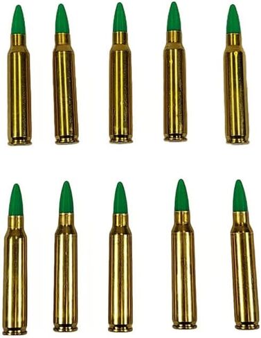 223 Remington / 5.56 CAPS Snap Caps - جولات تدريب وهمية - مجموعة من 10 (Black & Brass) in Kuwait