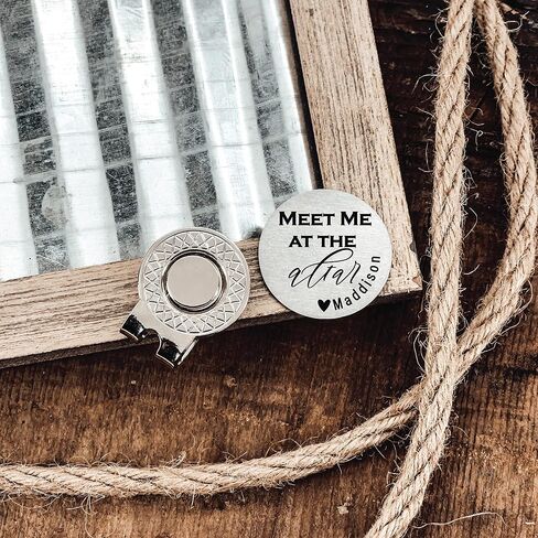 هدية شخصية عريس هدية خطيبة مخصصة لقاءني في مذبح لعبة Golf Ball Marker Gift Fiance Gift Golfing Gof in Saudi Arabia