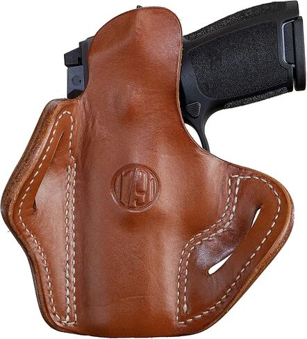 1791 Gunleather P320C Optic Ready Hornster - OWB CCW Leather Gun Holster for Belts - Hand Hand - HK VP9SK ، P2000 ، 45C ، SIG P229C ومعظم الإضافات مع القضبان in Kuwait