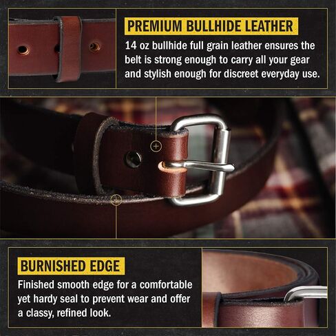 Relentless Tactical The Ultimate Leather Gun Belt | Made in USA | Concealed Carry EDC Belt for Men in Kuwait
