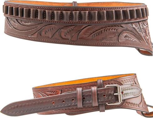 Hulara Western Gun Holster .45 Auto .45 ACP 44/45 Caliber Cowboy Holster for Revolver Full Grain Buff Leather Gun Belst with Belt for Men in Kuwait
