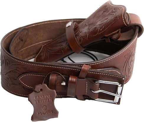 Hulara Western Gun Holster .45 Auto .45 ACP 44/45 Caliber Cowboy Holster for Revolver Full Grain Buff Leather Gun Belst with Belt for Men in Kuwait