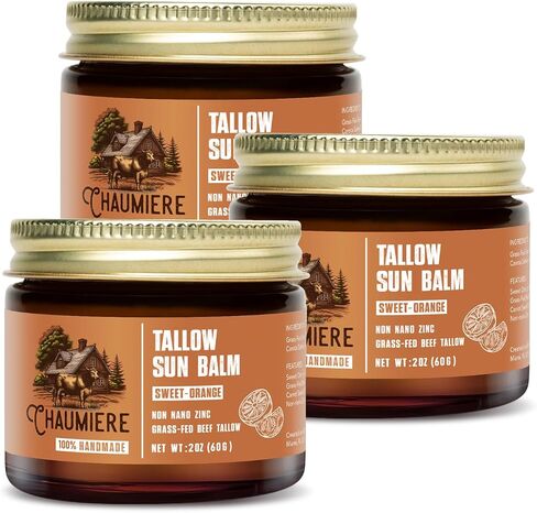 Lavender Tallow Sunscreen SPF 50 – Grass-Fed Beef Tallow Balm with Carrot Seed Oil & Non-Nano Zinc – Organic Face & Body Moisturizer, Reef Safe, Naturally Scented – 2.5oz, Made in USA in Kuwait