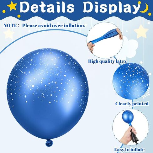 60 Pcs 12 Inch Galaxy Birthday Party Balloons Black Latex Outer Space Planet Balloons Space Theme Birthday Party Decorations Supplies for Teens and Adult in Saudi Arabia