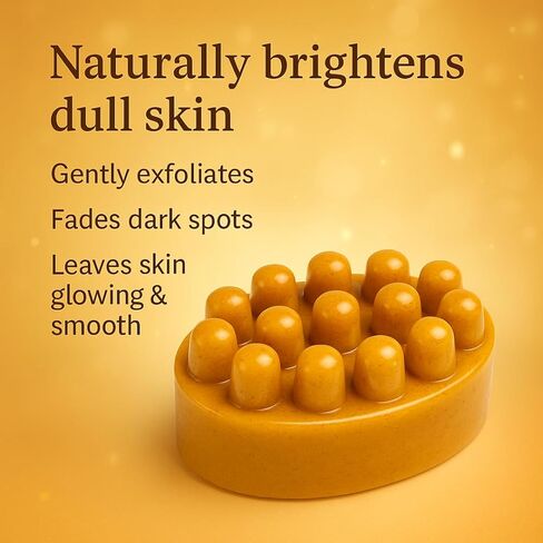 Turmeric Kojic Brightening Massage Soap Bar – Natural Exfoliating Face & Body Cleanser with Lemon Oil, Goat’s Milk, Coconut Oil & Grapeseed, Turmeric Lemon Soap, Kojic Soap – 5 oz in Saudi Arabia