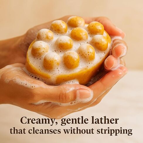 Turmeric Kojic Brightening Massage Soap Bar – Natural Exfoliating Face & Body Cleanser with Lemon Oil, Goat’s Milk, Coconut Oil & Grapeseed, Turmeric Lemon Soap, Kojic Soap – 5 oz in Saudi Arabia