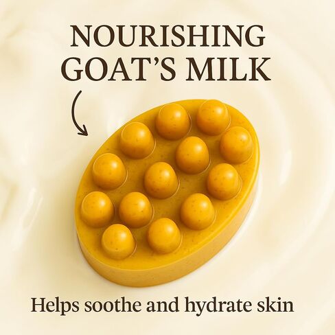 Turmeric Kojic Brightening Massage Soap Bar – Natural Exfoliating Face & Body Cleanser with Lemon Oil, Goat’s Milk, Coconut Oil & Grapeseed, Turmeric Lemon Soap, Kojic Soap – 5 oz in Saudi Arabia