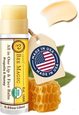 Sweet Bee Naturals Magic Wand - Certified Organic Lip and Face Moisturizing Wand - Natural Chapstick and Balm Wand for Dry Skin and Lips, Non Petroleum Jelly for All Ages and Skin Types, Pack of 2 in Saudi Arabia